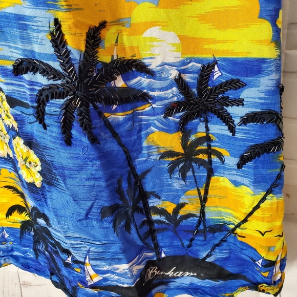 Club Z Collection Blue Tropical Palm Tree Dress - Picture 2 of 11